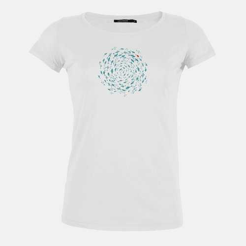 T-shirt Femme Coton Bio Fish Circle White