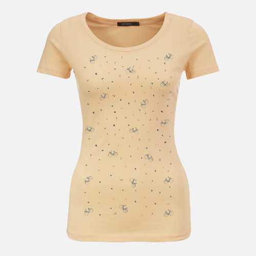 T-shirt Femme Coton Bio Bike Spots Apricot