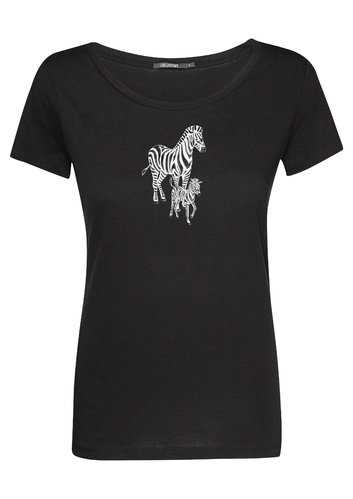T-Shirt Femme Coton Bio Zebras Black