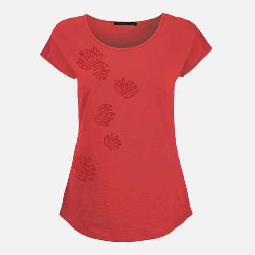 T-shirt Femme Coton Bio Sea Shells Papaya Orange