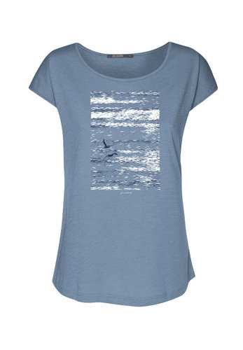T-Shirt Femme Coton Bio Seagulls Sea Diva Blue