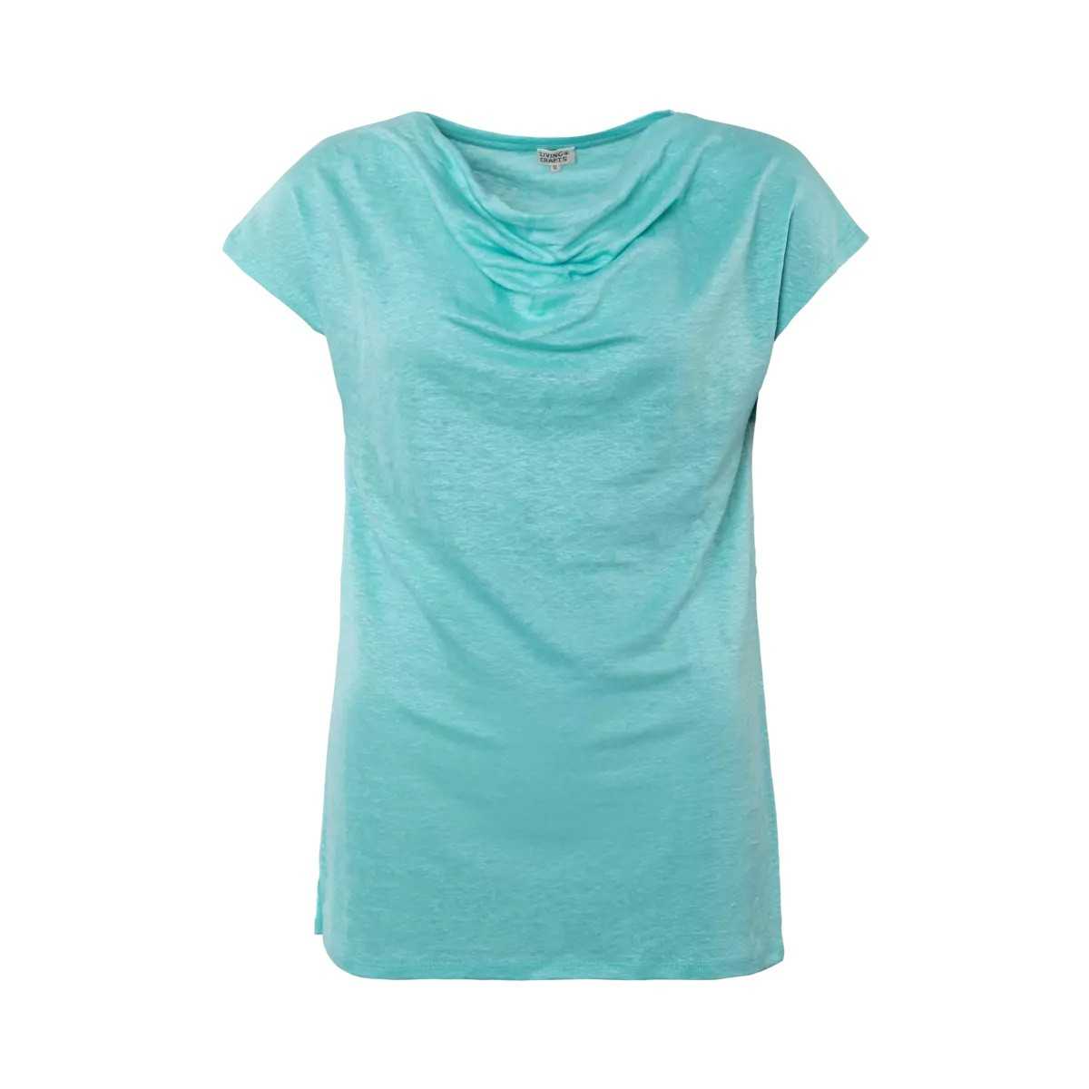 T-Shirt Femme en Lin avec col cascade