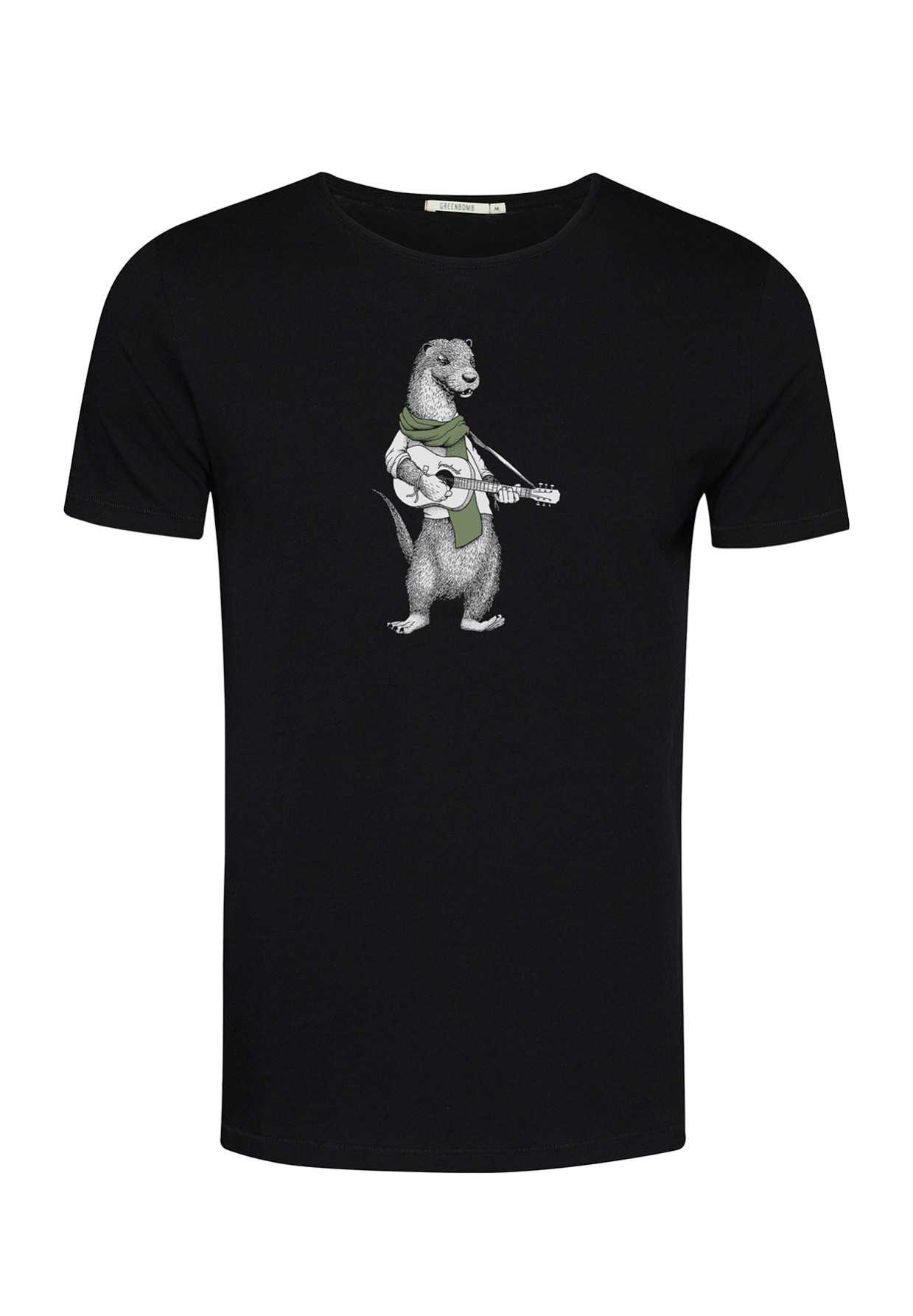 T-Shirt Homme Coton Bio Otter Guitar Black