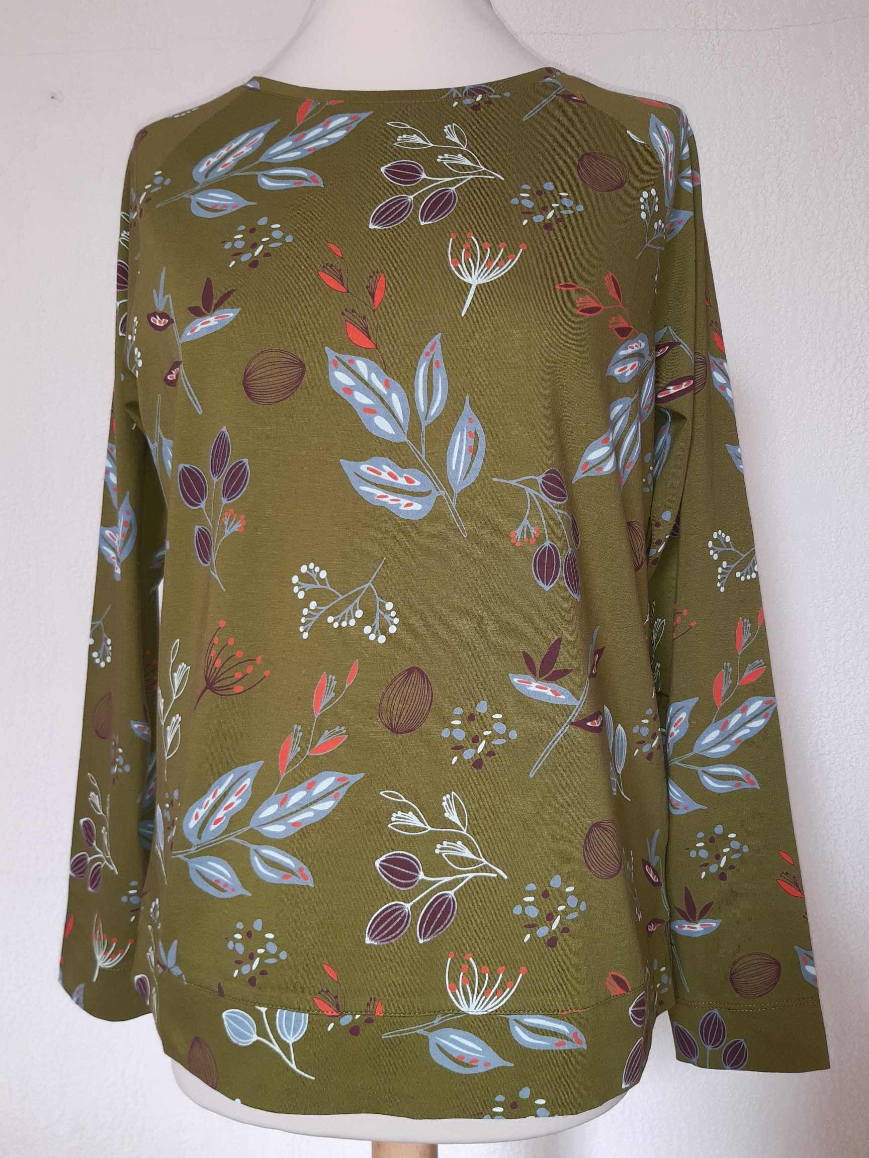 Shirt à Manches Longues Femme 100% Coton Bio "Pretty Flowers" Coupe Raglan