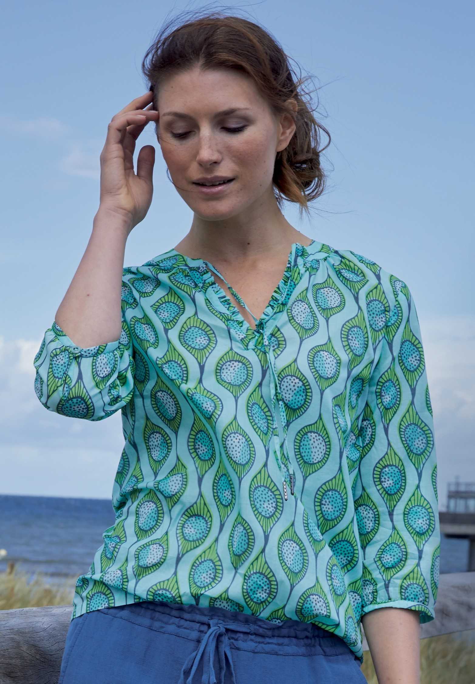 Blouse Femme 100% Coton Bio Certifié GOTS Imprimé "African Dots"