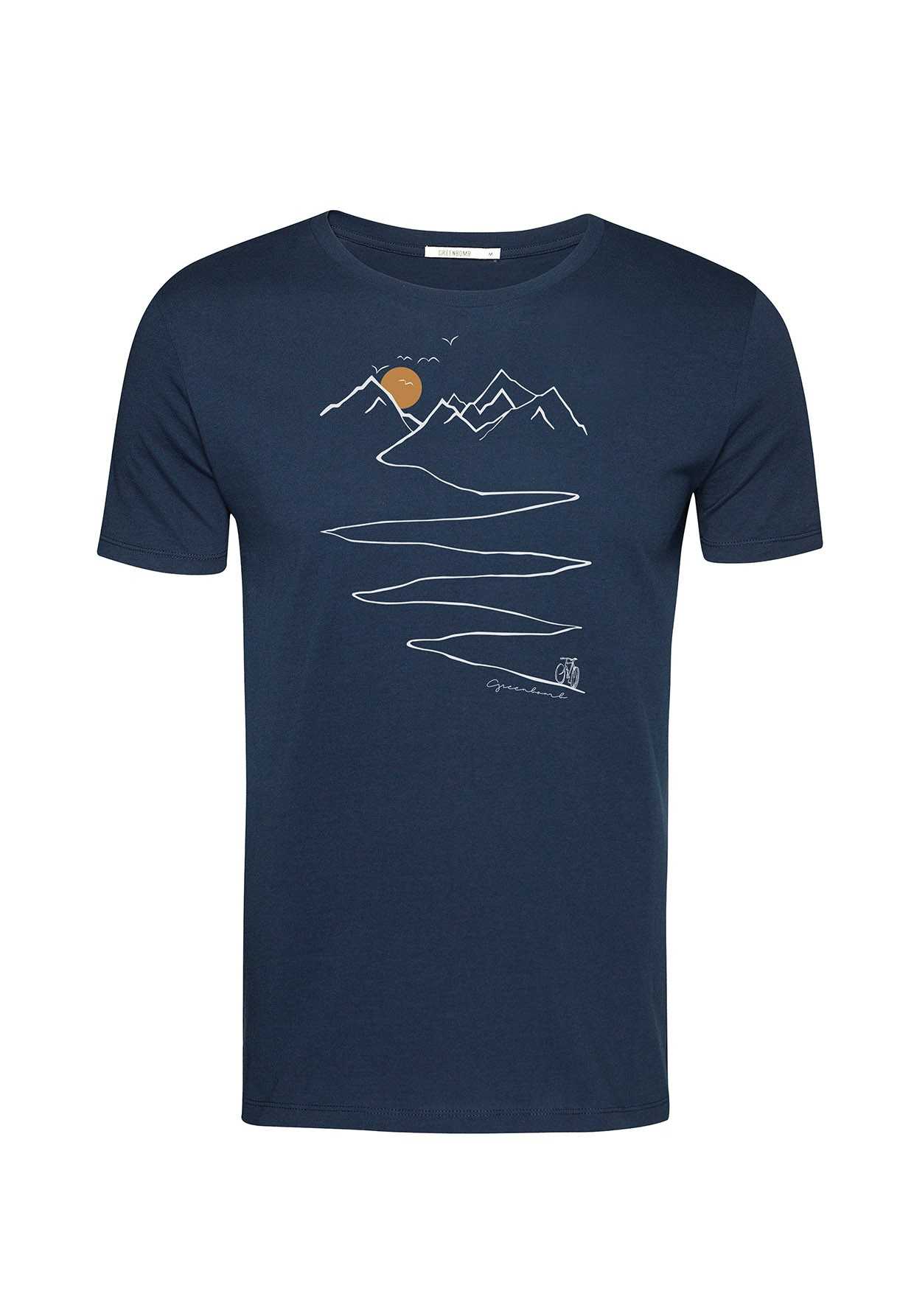 T-Shirt Homme Taille XXL Coton Bio Bike Path Navy