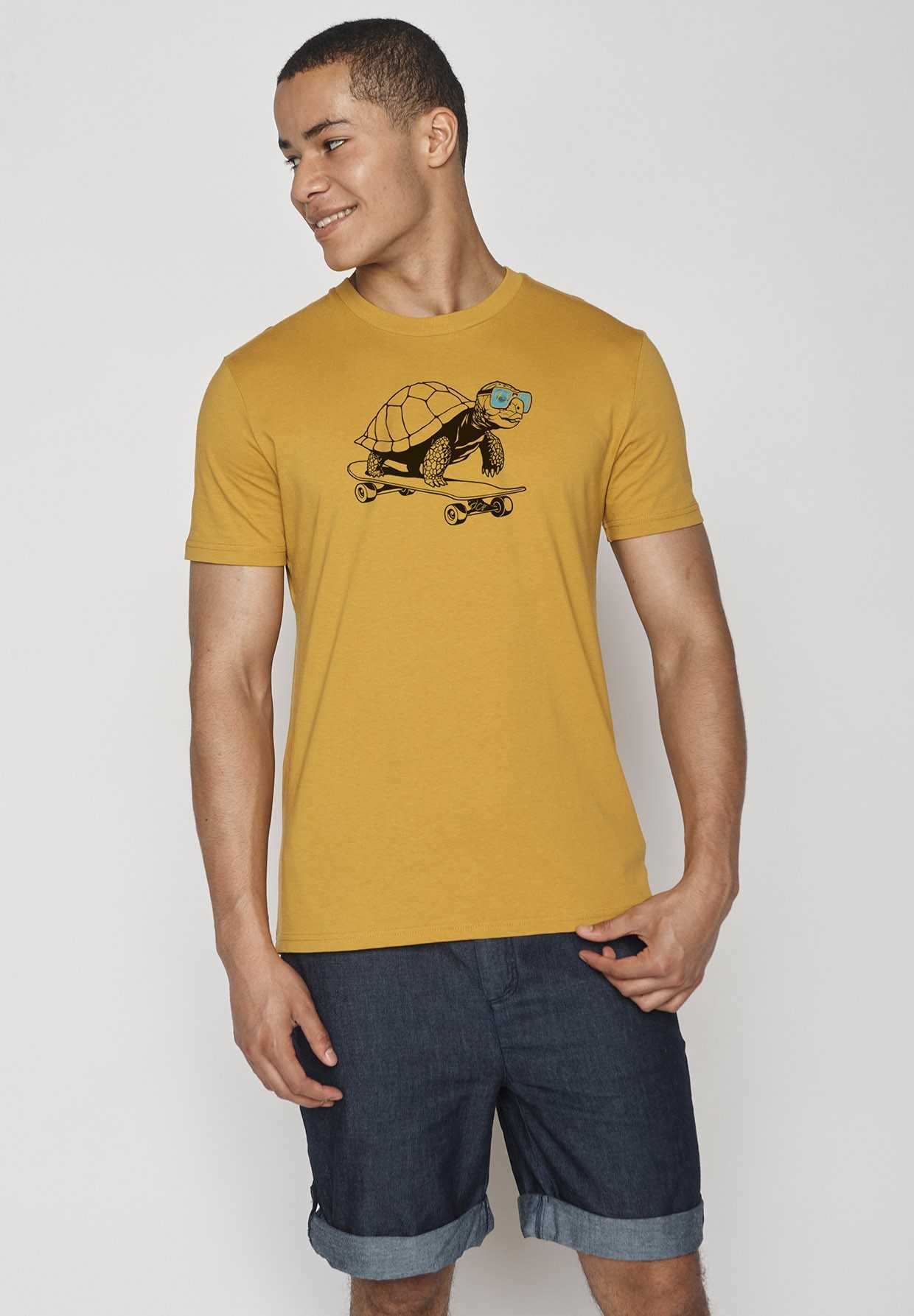 T-Shirt Homme Coton Bio Turtle Roll Ochre