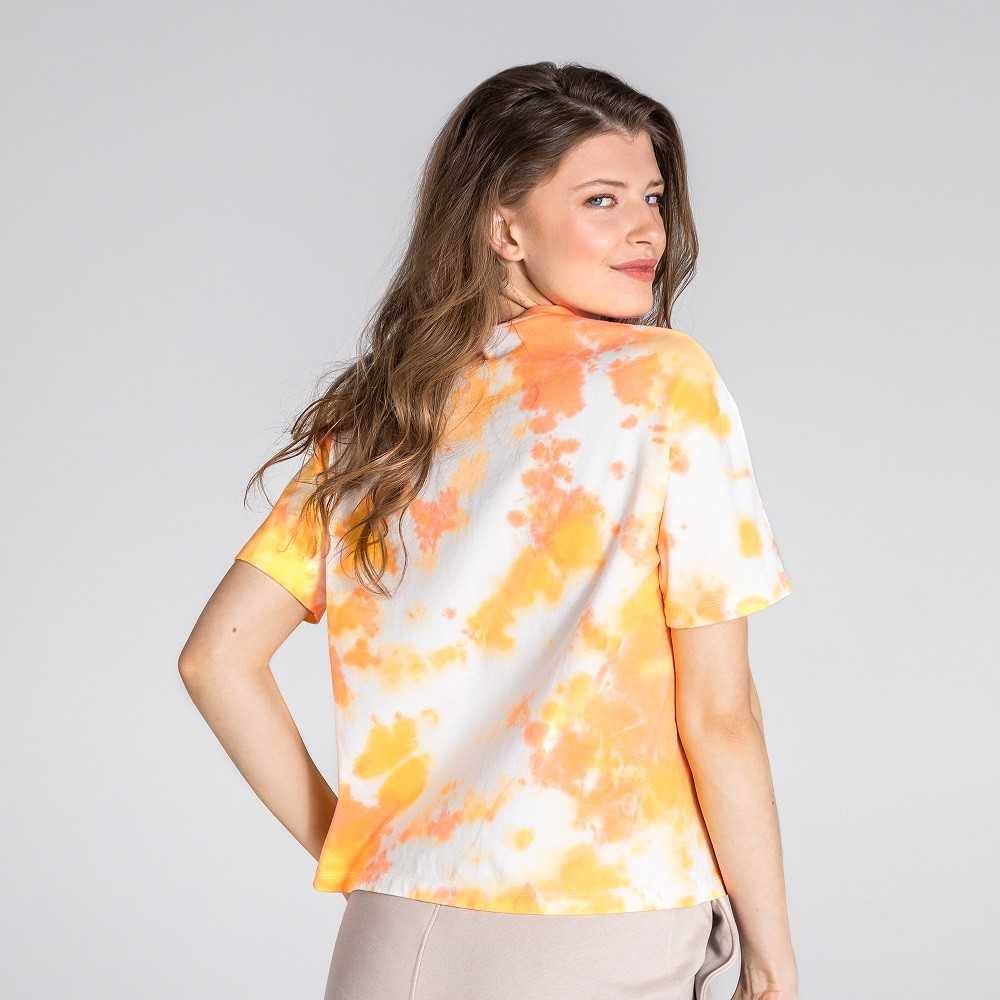 T-Shirt Femme Taille M 100% Coton Bio Blanc/Jaune