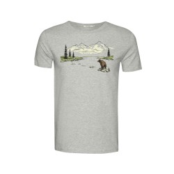 T-Shirt Homme Coton Bio Bear Sitting Heather Grey