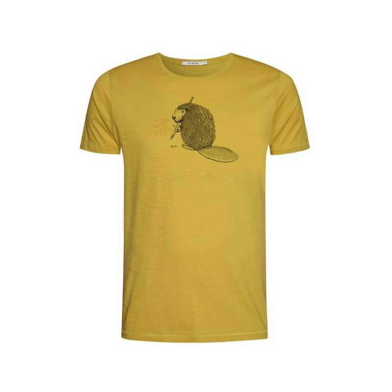 T-Shirt Homme Taille S Coton Bio Beaver Yellow T-Shirt Homme Taille S Coton Bio Beaver Yellow