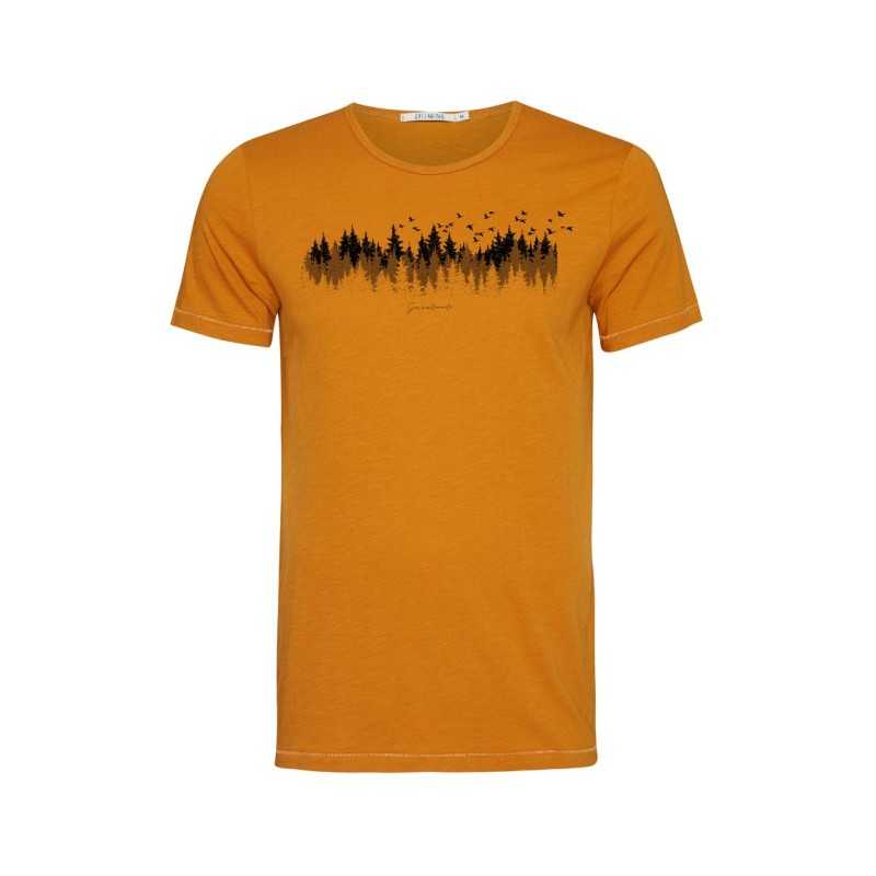 T-Shirt Homme Taille M Coton Bio Birds Forest Yellow T-Shirt Homme Taille M Coton Bio Birds Forest Yellow