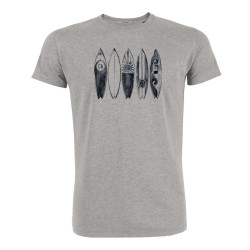 T-Shirt Homme Taille XL Coton Bio Surf Gris Chiné