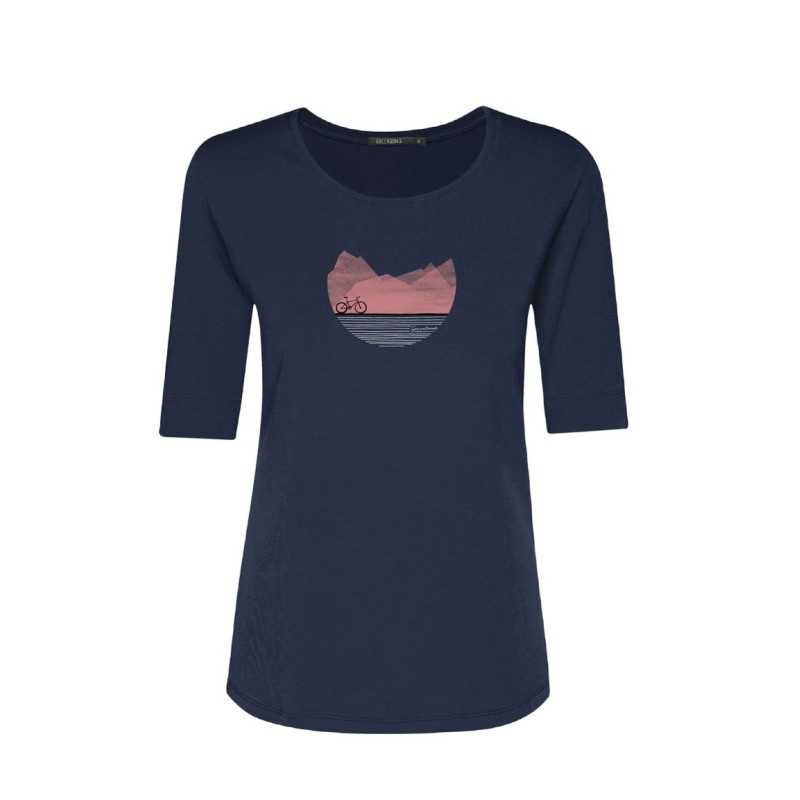 T-Shirt Femme Coton Bio GOTS Bike Mountain Lake GreenBomb T-Shirt Femme Coton Bio GOTS Bike Mountain Lake GreenBomb