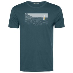 T-shirt homme en coton bio GOTS Greenbomb Cliffsail blue stone