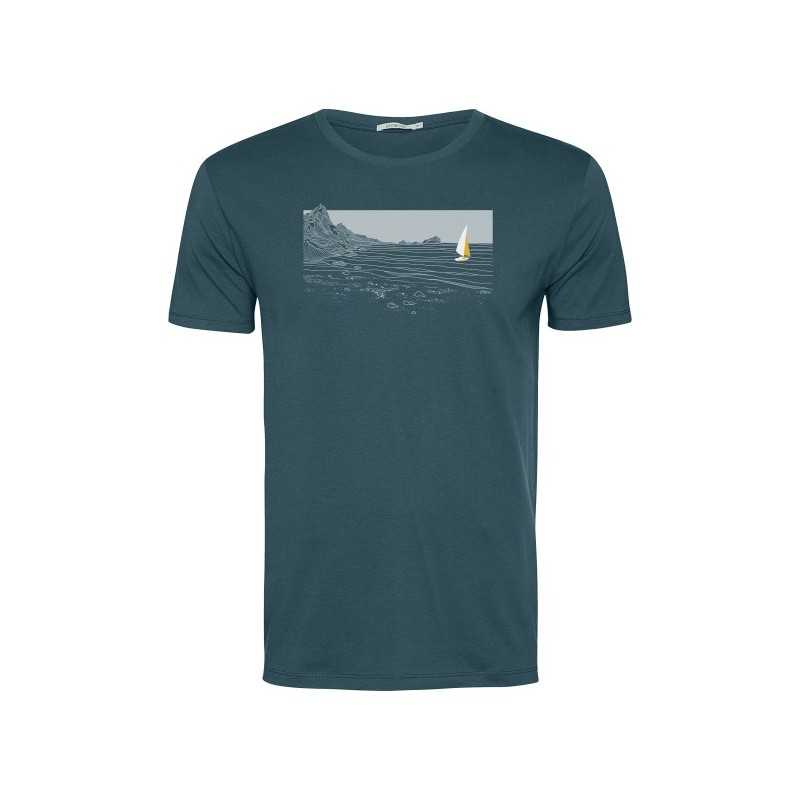 T-shirt homme en coton bio GOTS Greenbomb Cliffsail blue stone T-shirt homme en coton bio GOTS Greenbomb Cliffsail blue stone