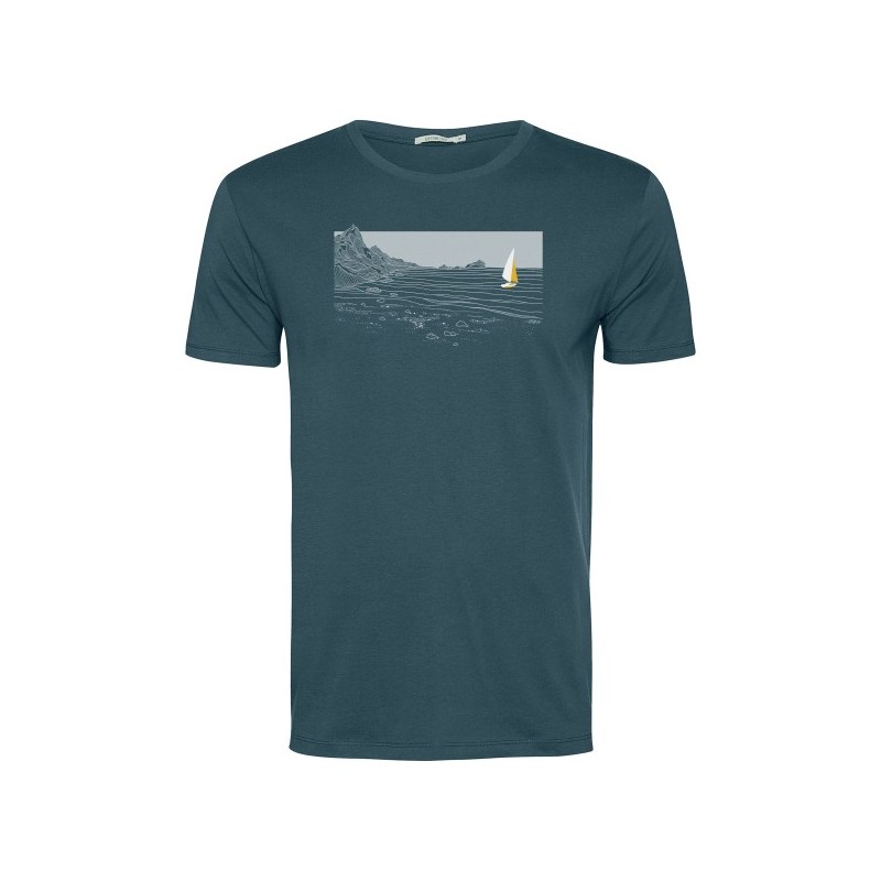 T-shirt homme en coton bio GOTS Greenbomb Cliffsail blue stone T-shirt homme en coton bio GOTS Greenbomb Cliffsail blue stone
