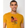 T-Shirt Homme en Coton Bio Nature Car Surf Ochre Greenbomb