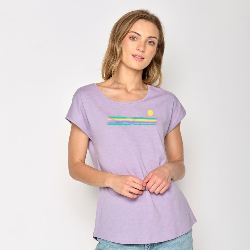 T-Shirt Femme en Coton Bio Greenbomb Bike Art Road Lilac